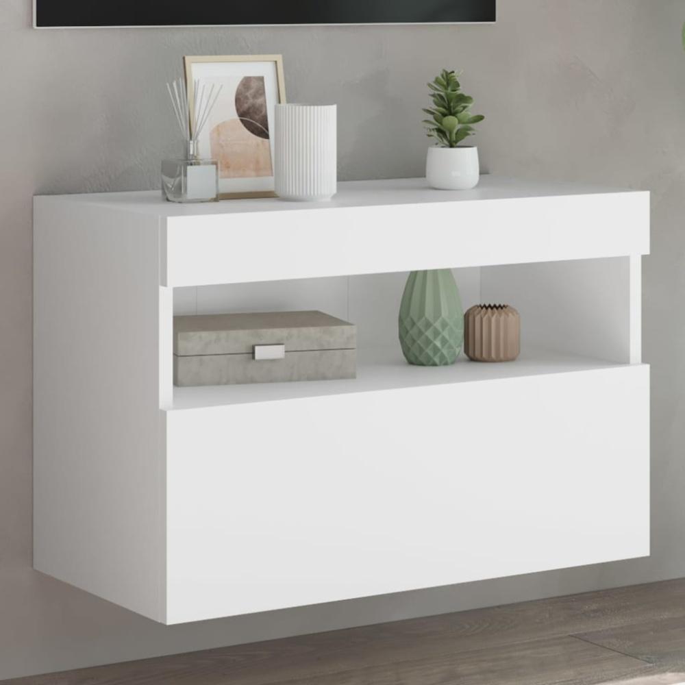 vidaXL TV-Wandschrank mit LED-Leuchten Weiß 60x30x40 cm 837183 Bild 1