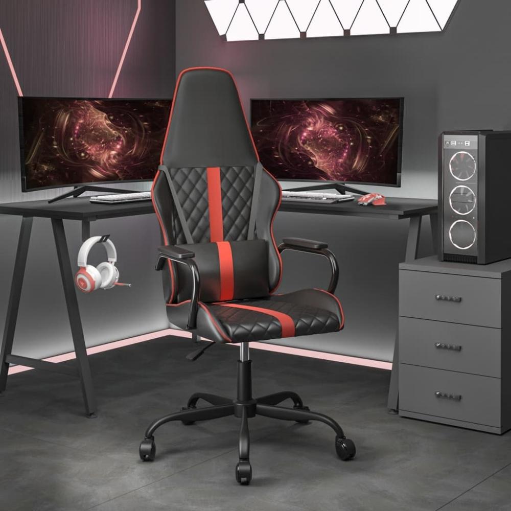 vidaXL Gaming-Stuhl mit Massagefunktion Rot und Schwarz Kunstleder 345558 Bild 1