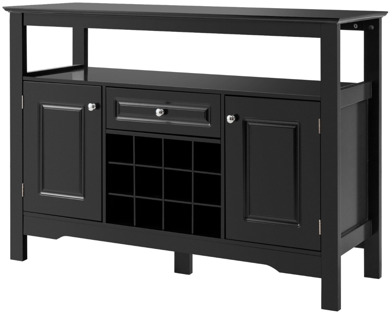 Modernes Esszimmerbuffet mit Weinregal und Schränken & Schublade 117 x 40,5 x 82,5 cm Schwarz Bild 1