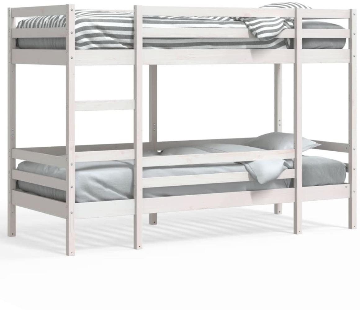 vidaXL Etagenbett Weiß 80x200 cm Massivholz Kiefer 3284216 Bild 1