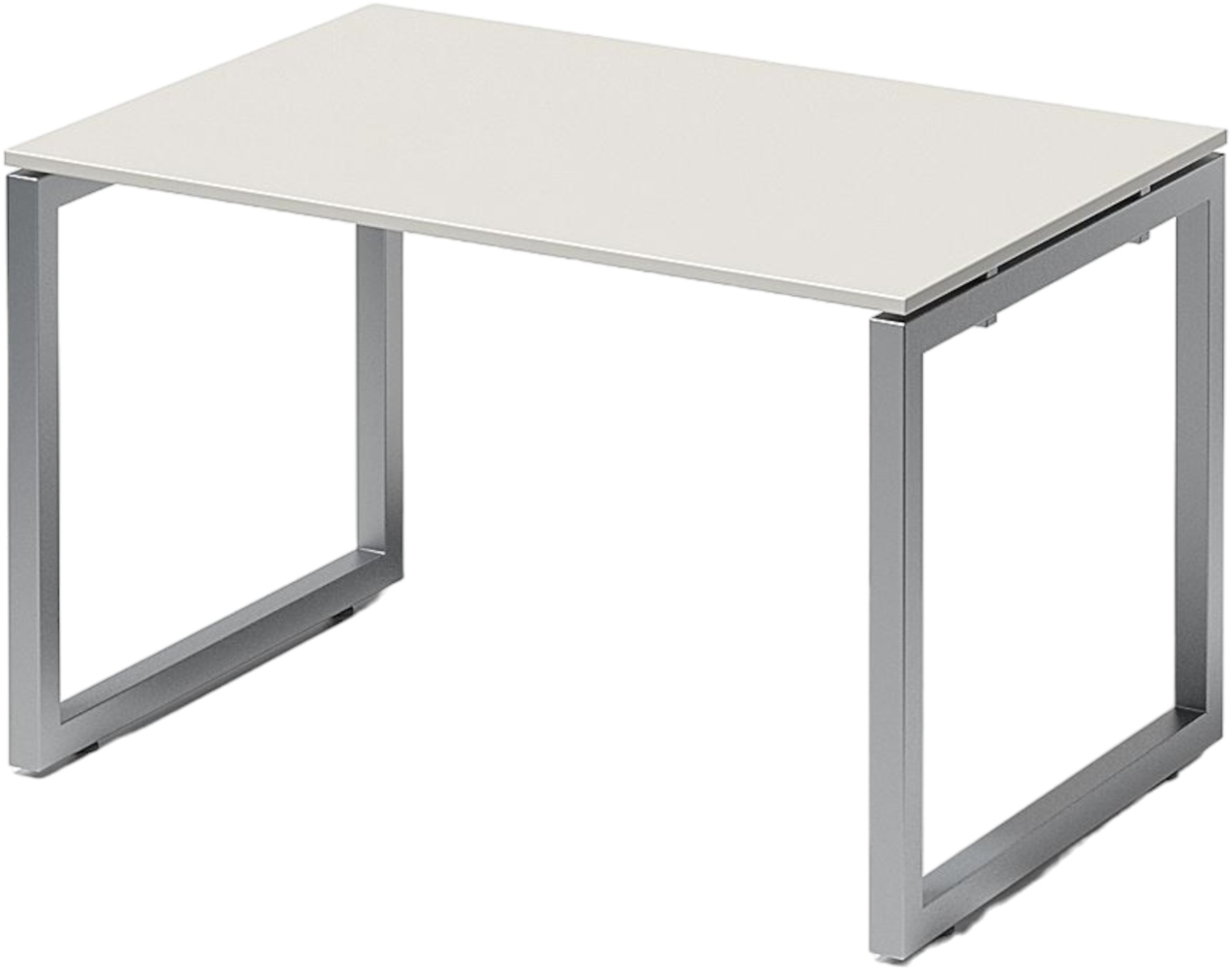 Bisley Cito Schreibtisch 120x80 cm, Tischplatte in grau, O-Gestell in Silber - Bürotisch & Computertisch, PC Tisch für's Büro, Arbeitshöhe: 74 cm, DOF1208-GW-355 Bild 1