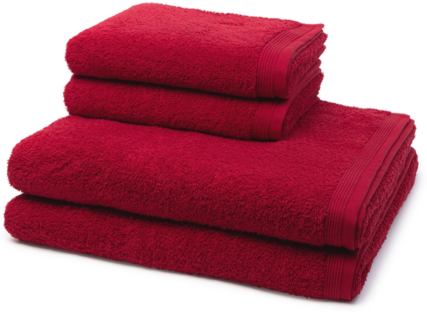Möve Superwuschel 4 tlg. Frottier-Set - 2 X Handtuch (50 X 100cm), 2 X Duschtuch (80 X 150cm) - 520 g/m2 - Ruby Bild 1