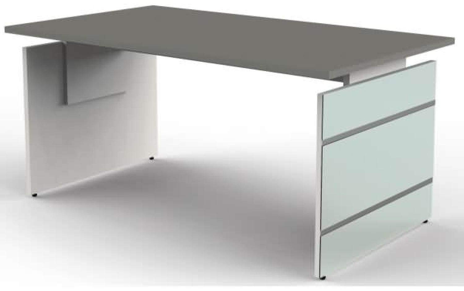 Kerkmann Schreibtisch Lugano Glas BxT 160x80cm grafit Bild 1