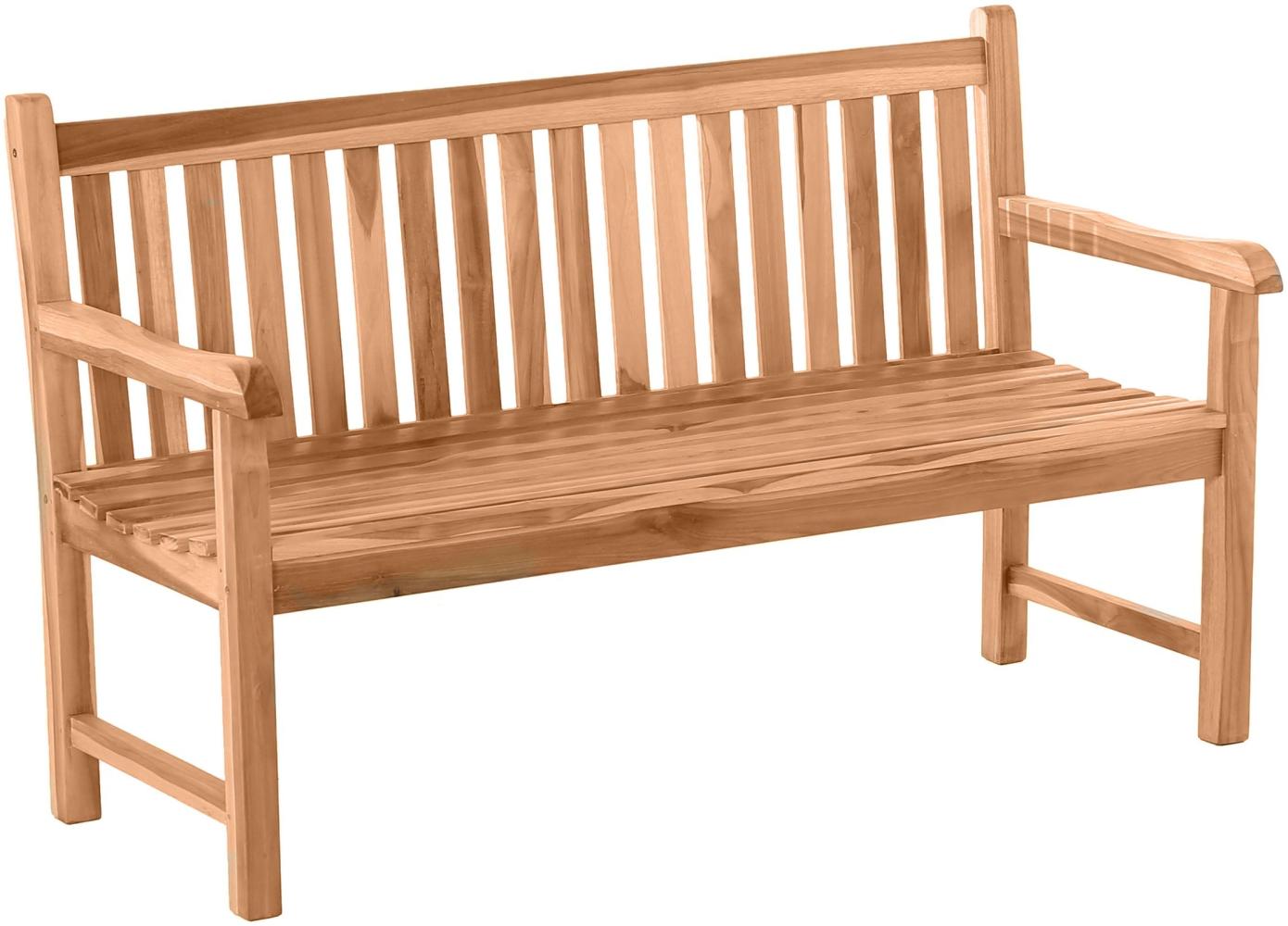 Gartensitzbank 150cm Teak Sitzbank Parkbank Bank Holzbank massiv Bild 1