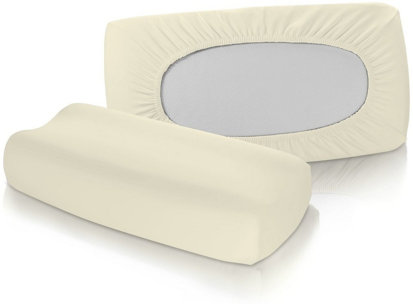 Fleuresse Vital-Comfort Jersey-Bezug für Nackenstützkissen creme Bild 1