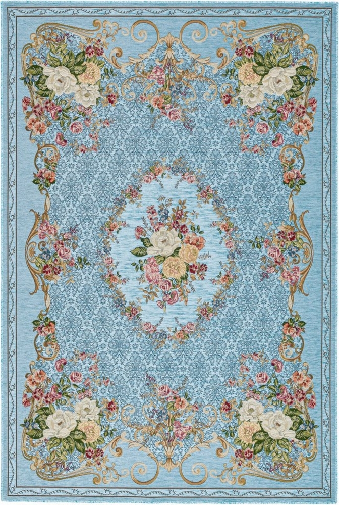 THEKO Teppich Flomi Floral, rechteckig, Höhe: 3 mm, gewebt, Blumen Design, ideal im Wohnzimmer & Schlafzimmer Bild 1