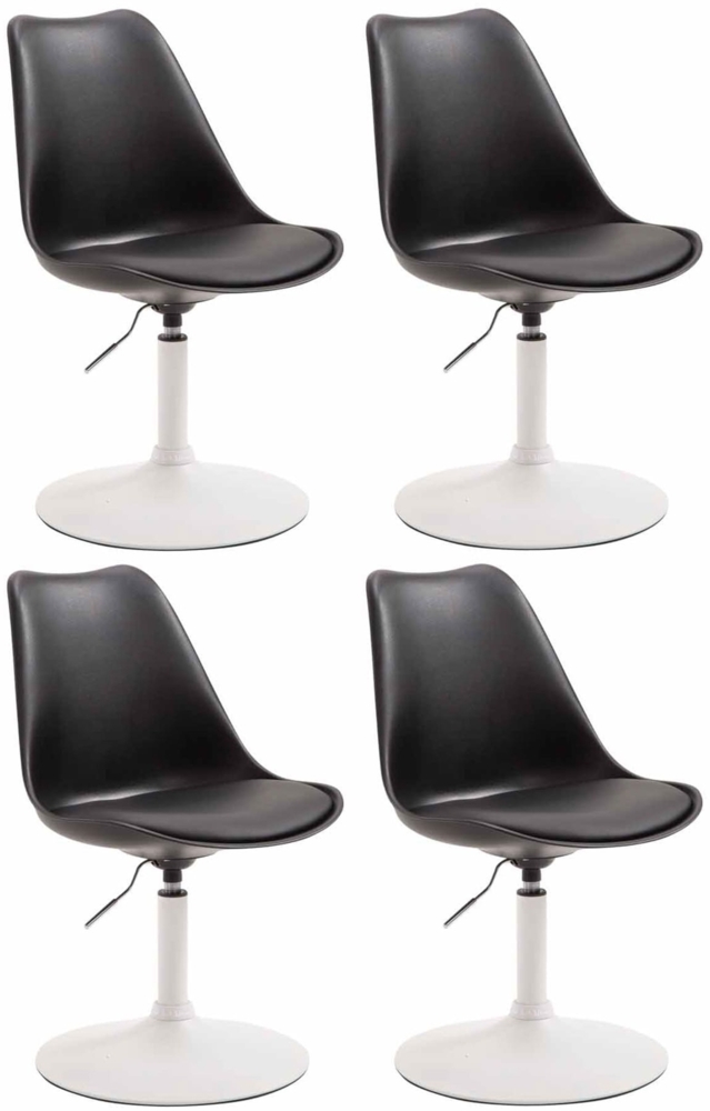 CLP 4er Set Esszimmerstühle Maverick Kunststoff drehbar und stufenlos verstellbar,schwarz weiß Bild 1