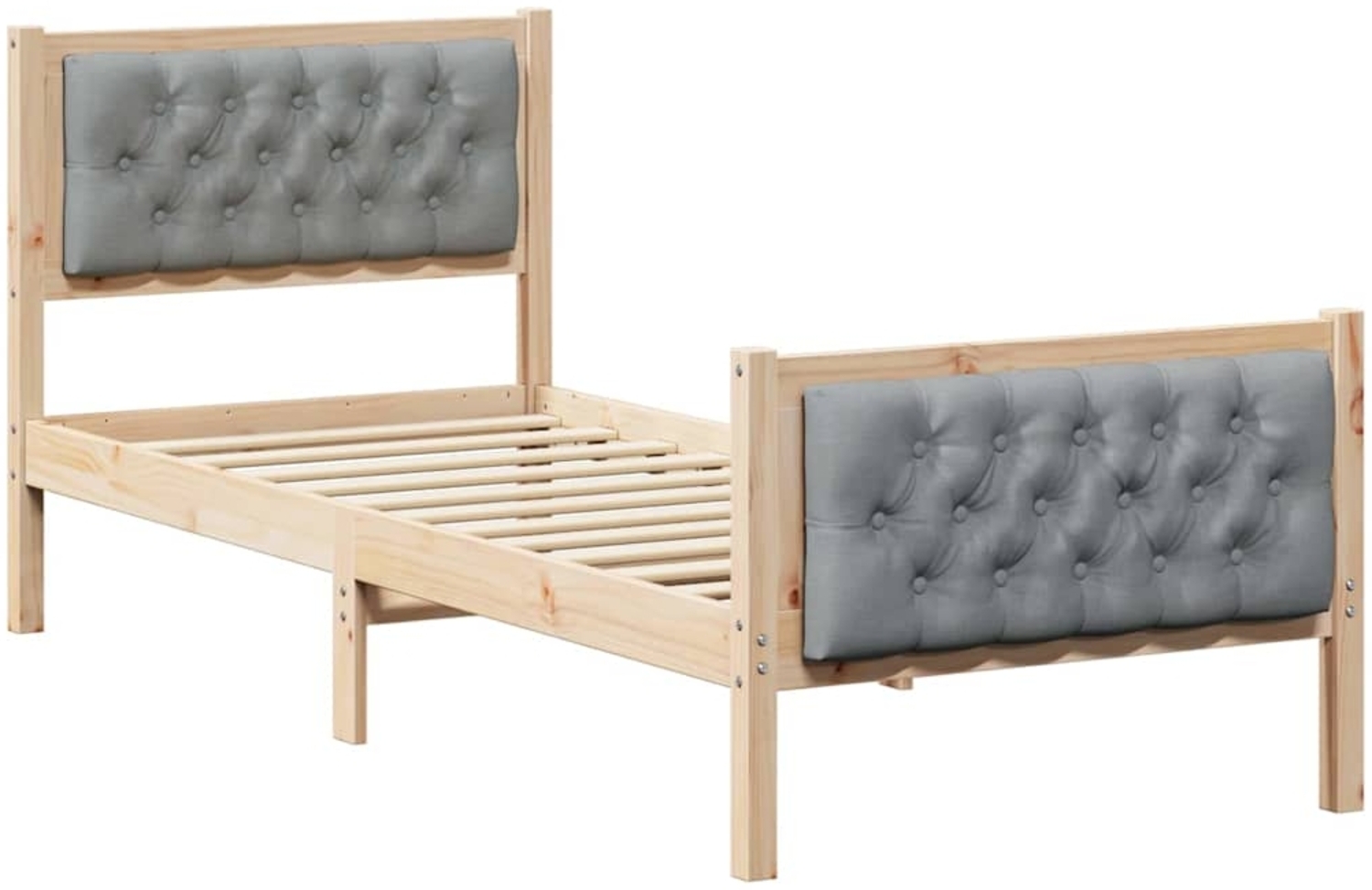 vidaXL Bettrahmen Hellgrau 80 x 200 cm Massives Kiefernholz 878429 Bild 1