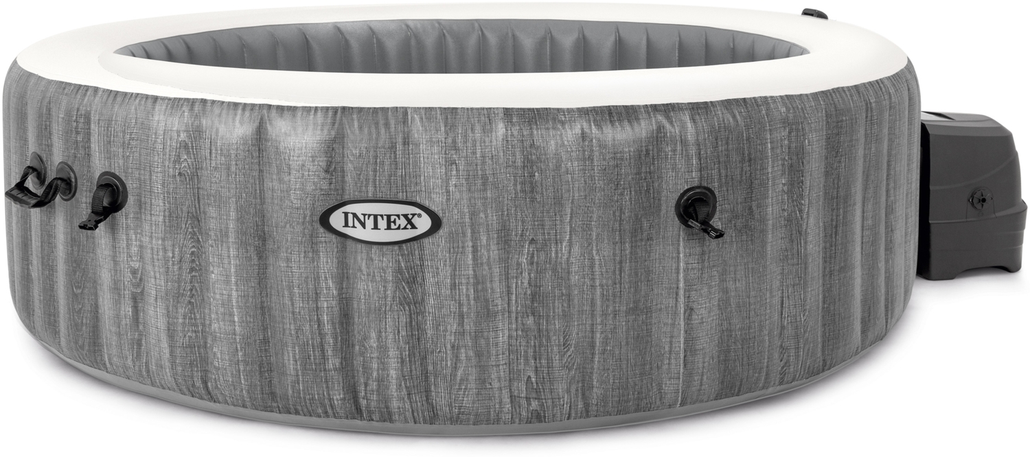 Intex 'Pure SPA Bubble GreyWood XXL Deluxe' Whirlpool, Ø 216x71 cm, bis zu sechs Personen, grau Bild 1