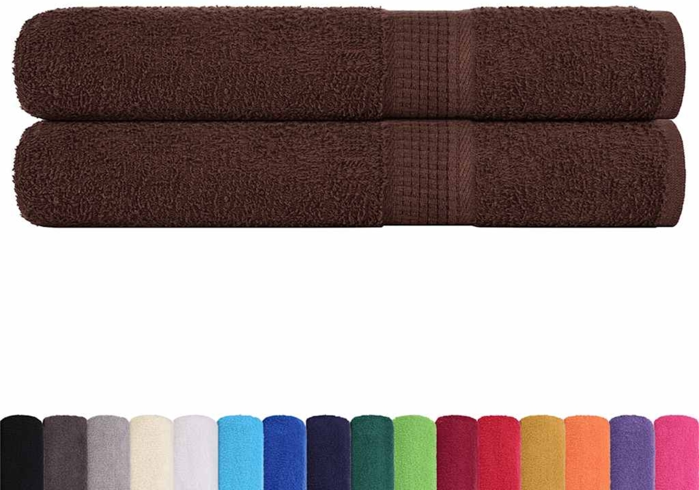 vidaXL Handtücher FROGN 2 Stk. Braun 100x200 cm 360 g/m² 136770 Bild 1