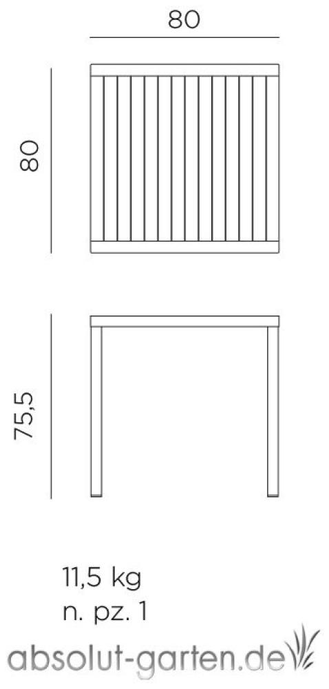 Tisch Cube Kunststoff (tabacco 80 x 80 cm ohne) Bild 1