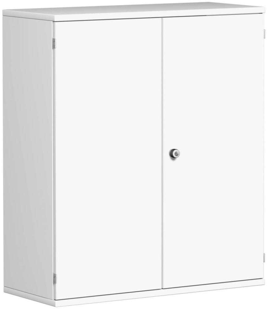 Flügeltürenschrank, 100x42x115cm, Weiß Bild 1