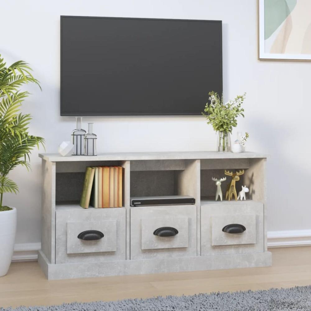 vidaXL TV-Schrank Betongrau 100x35x50 cm Holzwerkstoff 816292 Bild 1