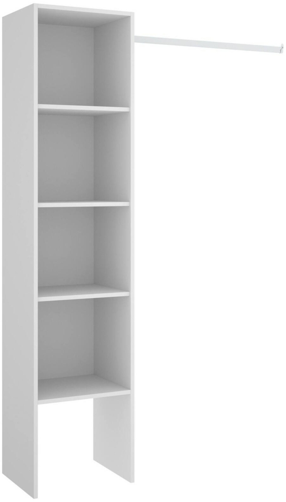 Dmora Großer Kleiderschrank Adler, Struktur für begehbaren Kleiderschrank, offener Kleiderbügel, 138 x 40 x 186 cm, Weiß Bild 1