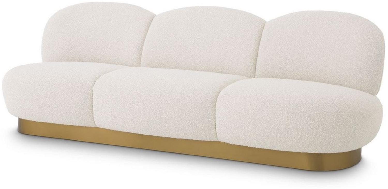 Casa Padrino Luxus Sofa Creme / Messing 230 x 81 x H. 76 cm Bild 1