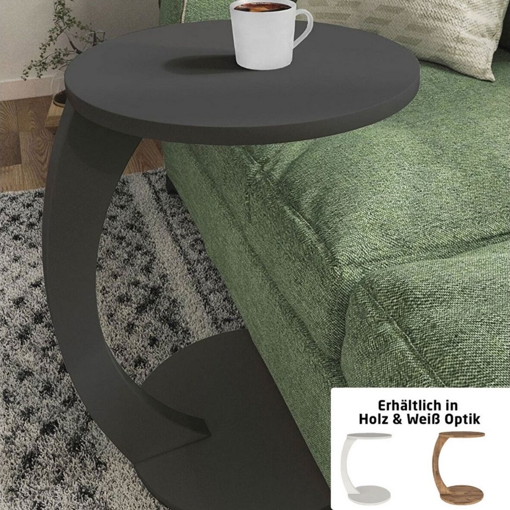 Jungengel Beistelltisch Modern mit Rollen Kaffeetisch Couchtisch Sofatisch Holz Rund NEU Bild 1