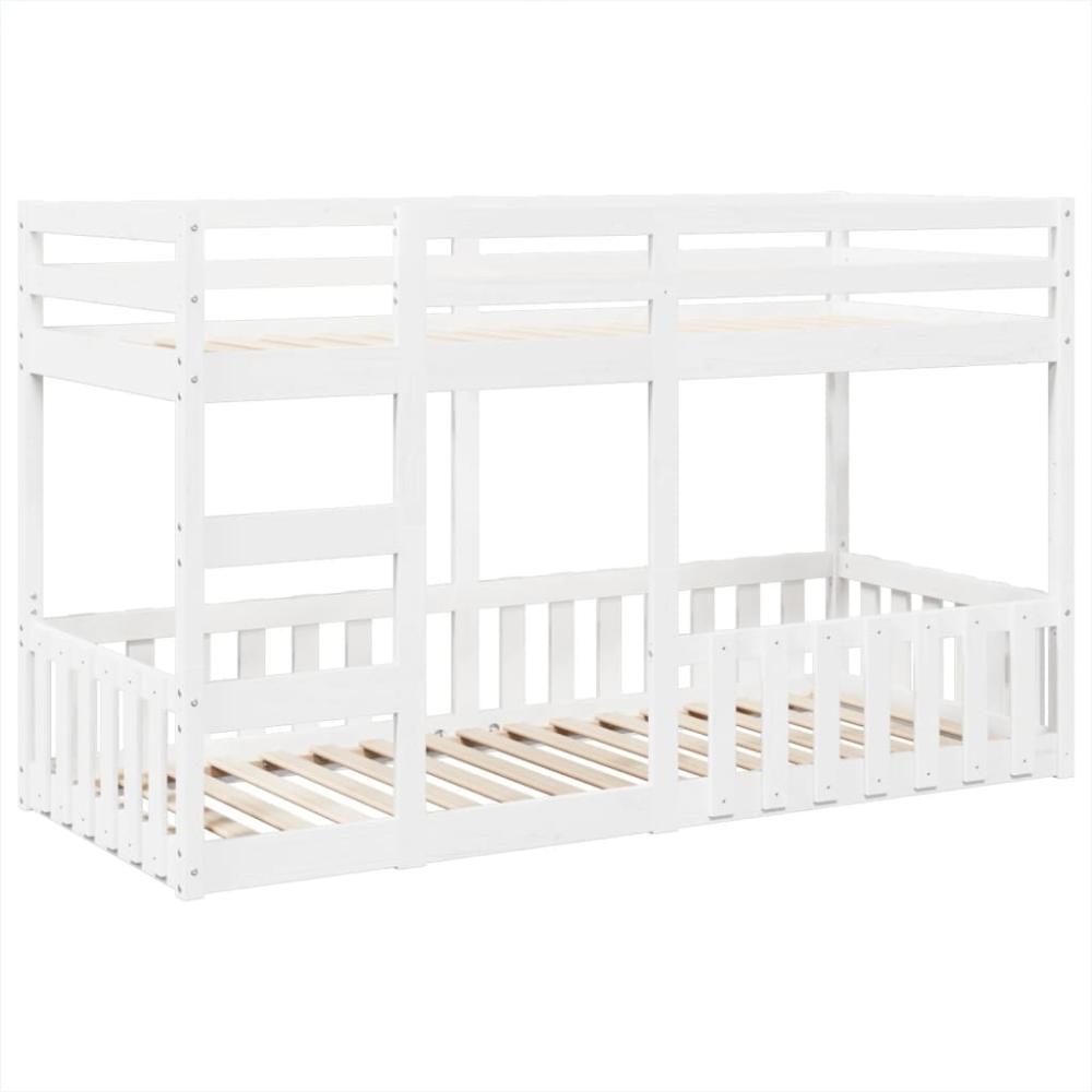 vidaXL Etagenbett Weiß 80x200 cm Massivholz Kiefer 3308587 Bild 1