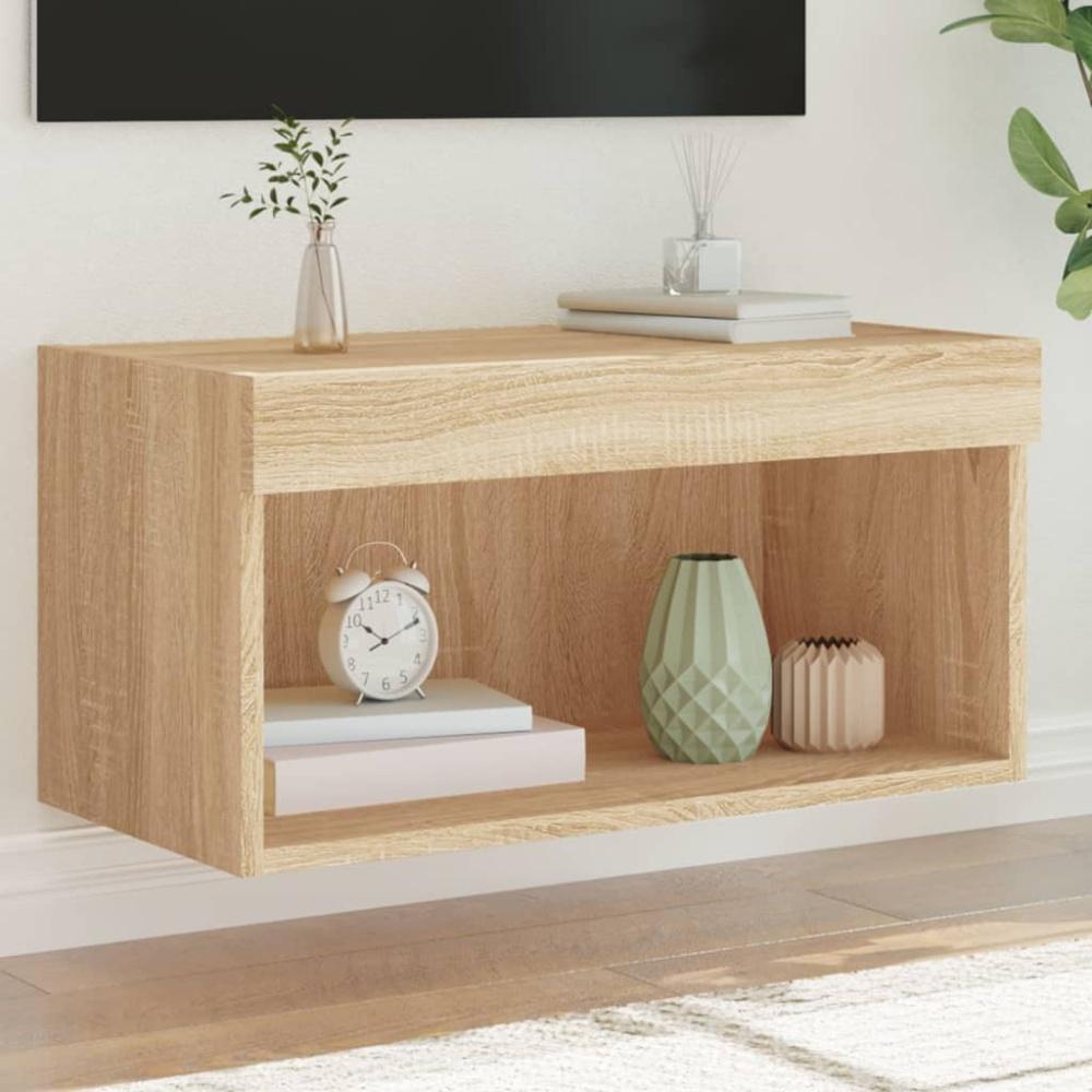 vidaXL TV-Schrank mit LED-Leuchten Sonoma-Eiche 60x30x30 cm 837131 Bild 1