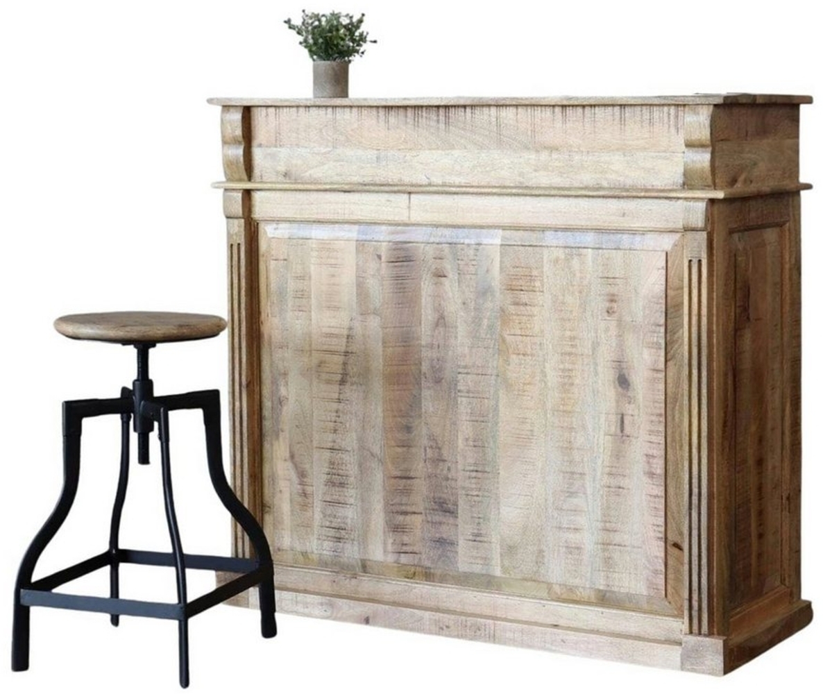 baario Bartisch Hausbar Theke BISTROT, massiv edles Mangoholz Vintage-Design Hausbar Tresen Bild 1