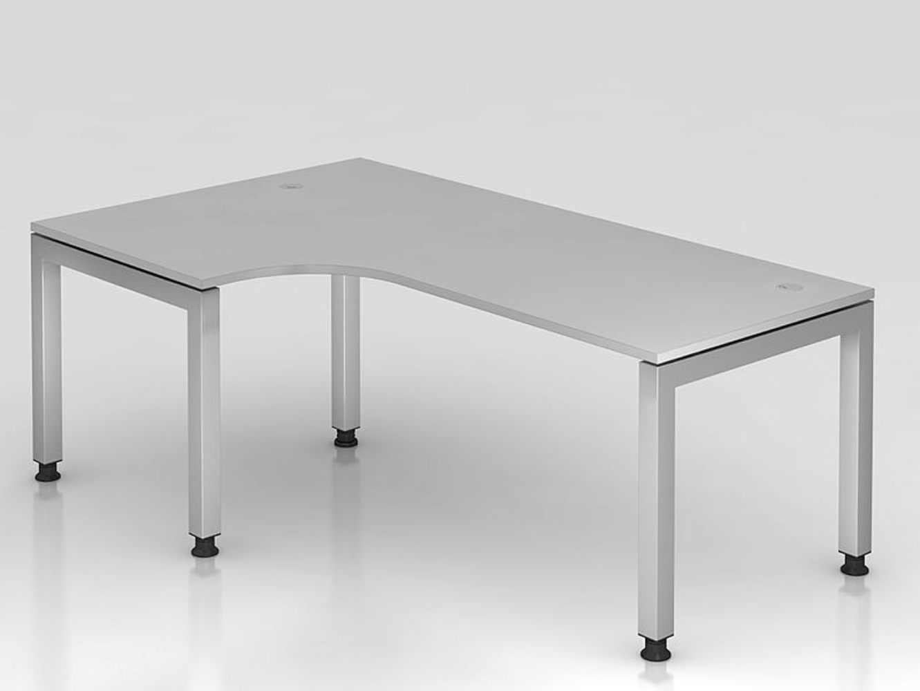 Winkeltisch JS82 U-Fuß / 5-Fuß eckig 200x120cm 90° Grau Gestellfarbe: Silber Bild 1