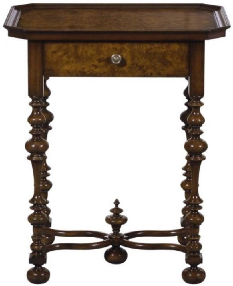 Casa Padrino Luxus Barock Beistelltisch mit Schublade Braun / Dunkelbraun 58 x 42 x H. 69 cm - Barockmöbel Bild 1