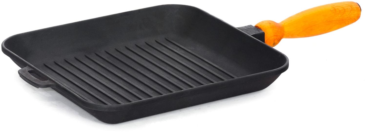 Grillpfanne 28 cm Gusseisen Steakpfanne Bratpfanne Bild 1