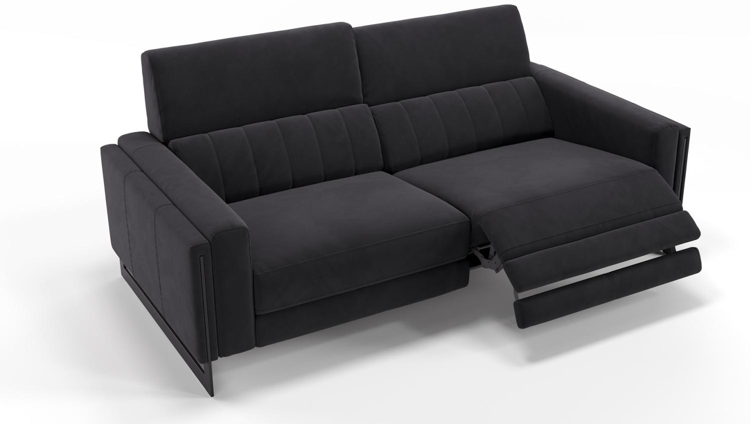 Sofanella 2-Sitzer MARA Stoffsofa Stoffcouch Designercouch in Schwarz Bild 1