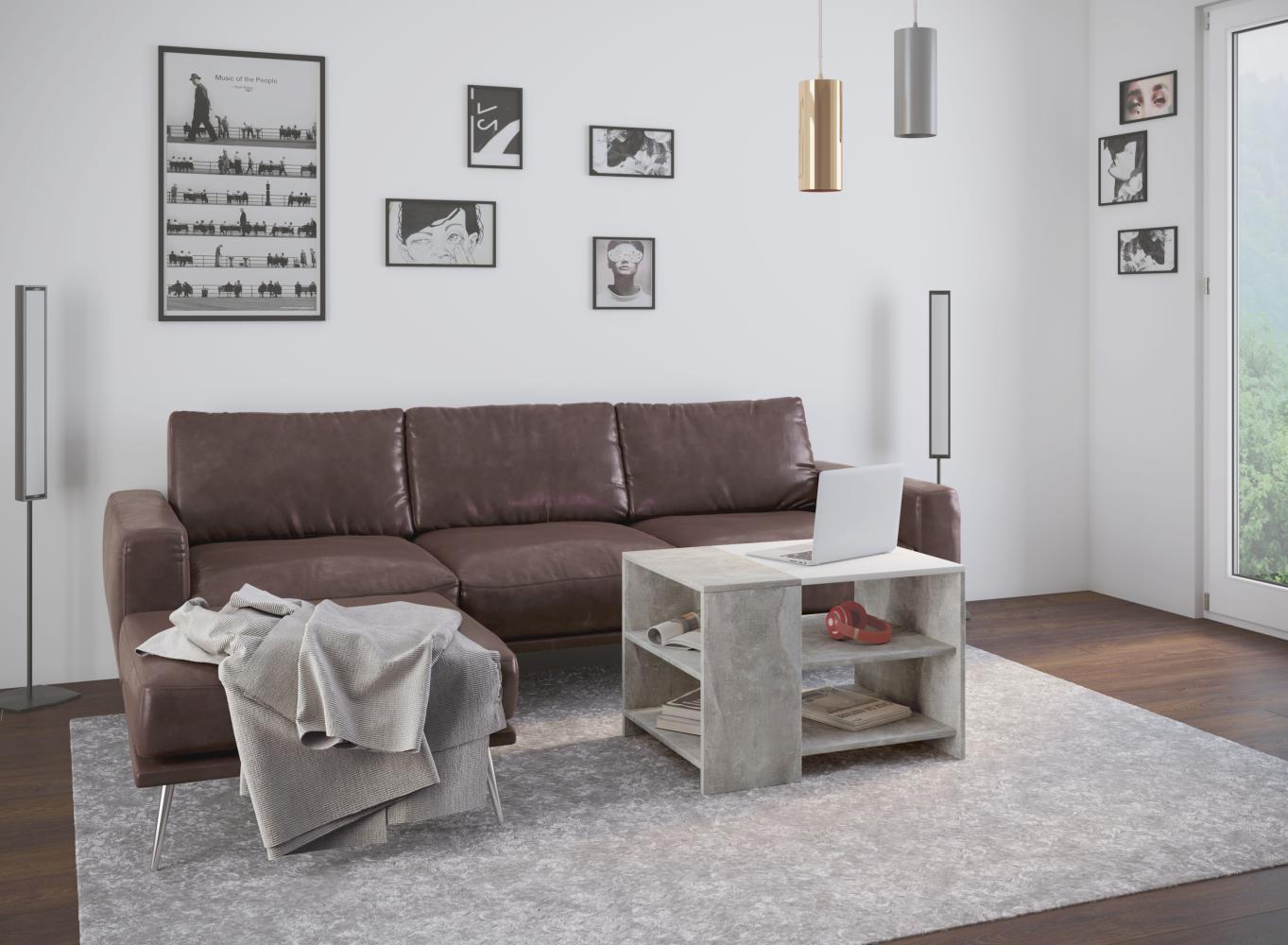 nonjoo Couchtisch CT Mila 70 Beton/Weiß Bild 1