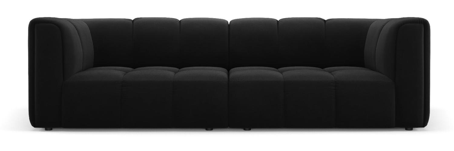 Micadoni Modulares Sofa Serena 3-Sitzer Samtstoff Schwarz Bild 1