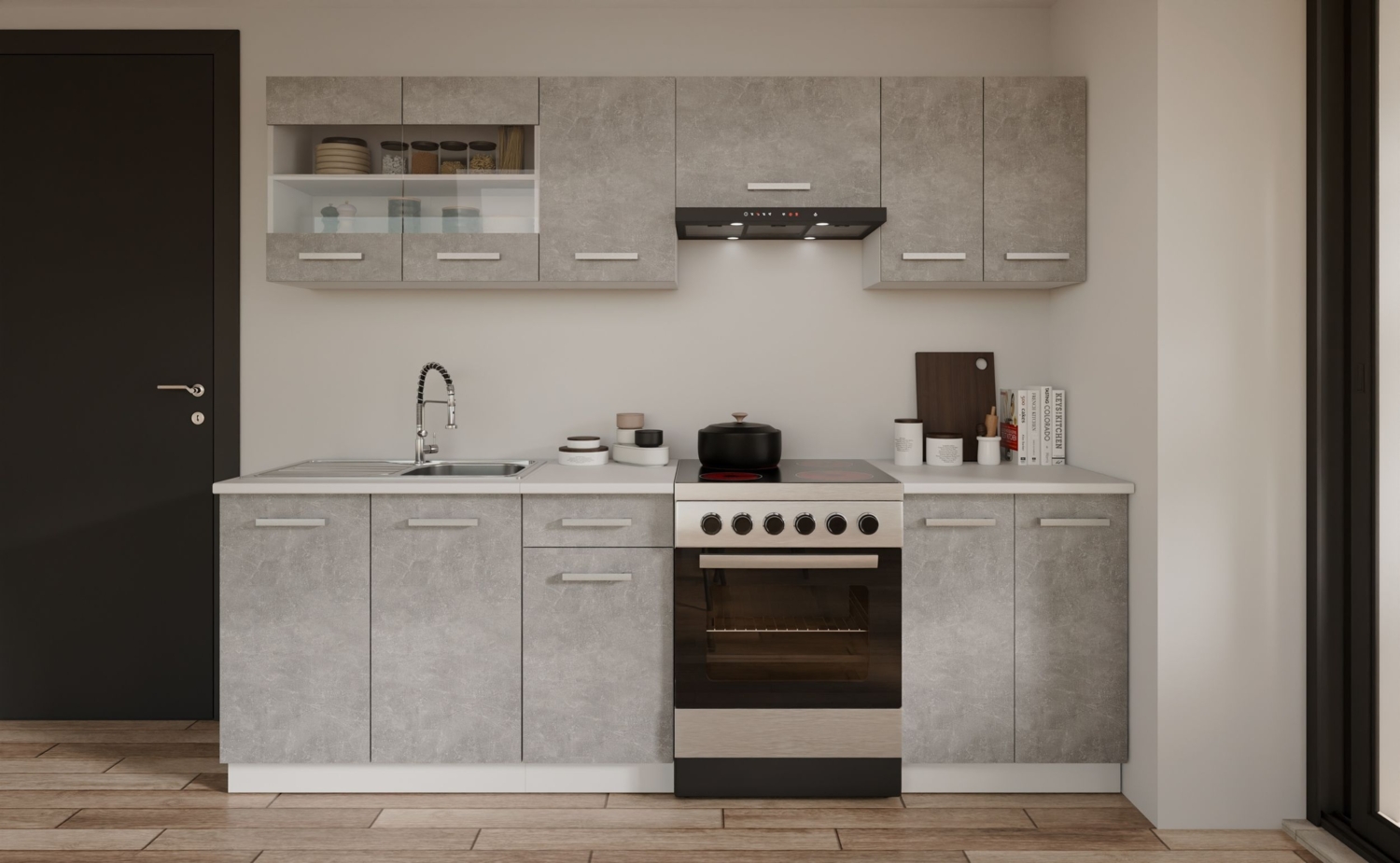 Küche Robby 240 cm Küchenzeile Küchenblock Singleküche Einbauküche Bild 1