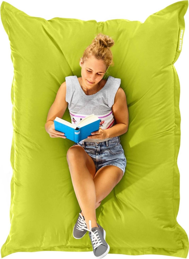 Green Bean® Outdoor Sitzsack, waschbar & wetterfest, Polyester-PVC-Stoff, Hellgrün, 120x160 cm, 270 Liter Bild 1