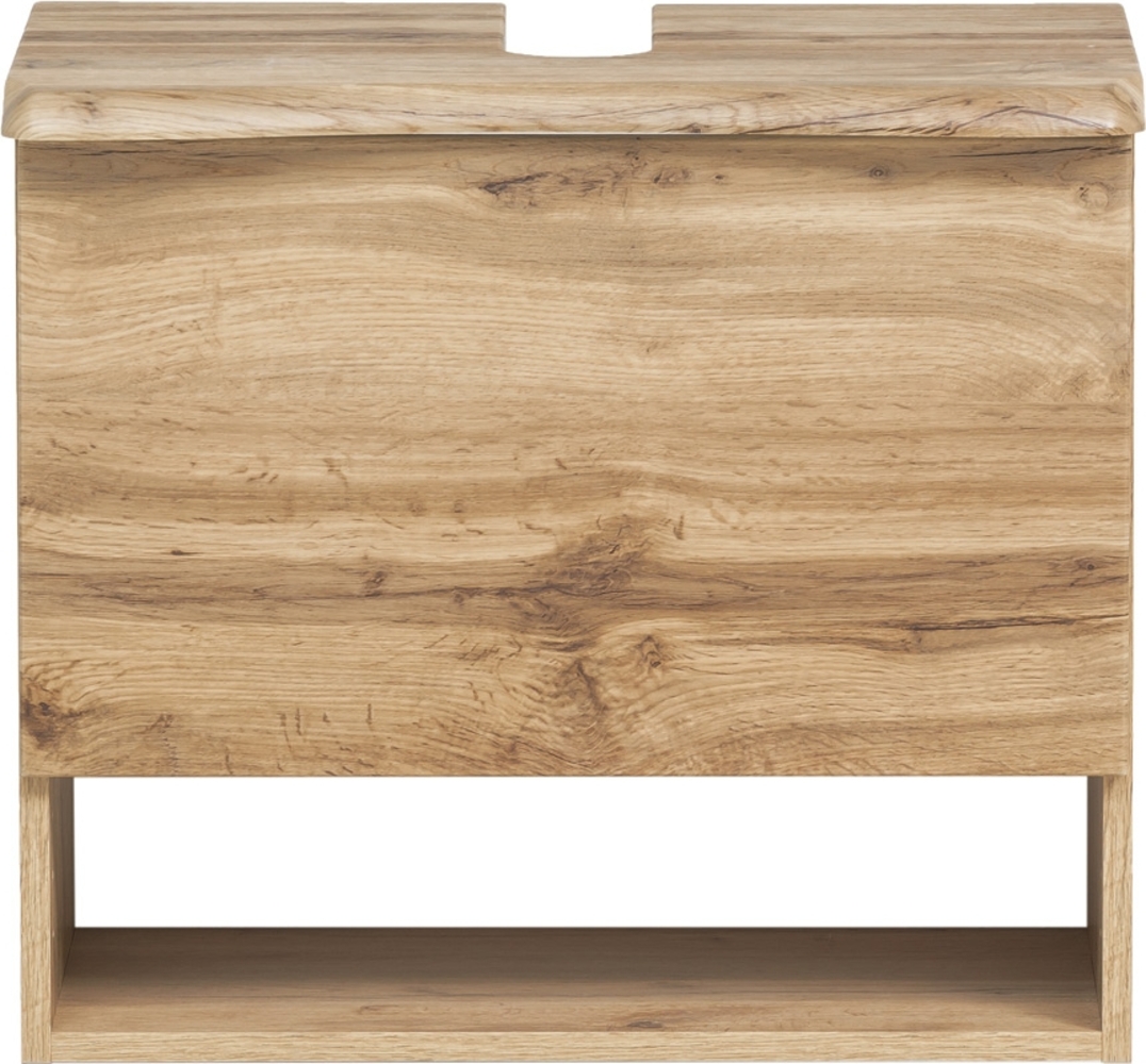 Waschbeckenunterschrank mit Abdeckplatte in Baumkantenoptik KAHLA-03 in Wotan Eiche Nb, B/H/T: ca. 61/54/40 cm Bild 1
