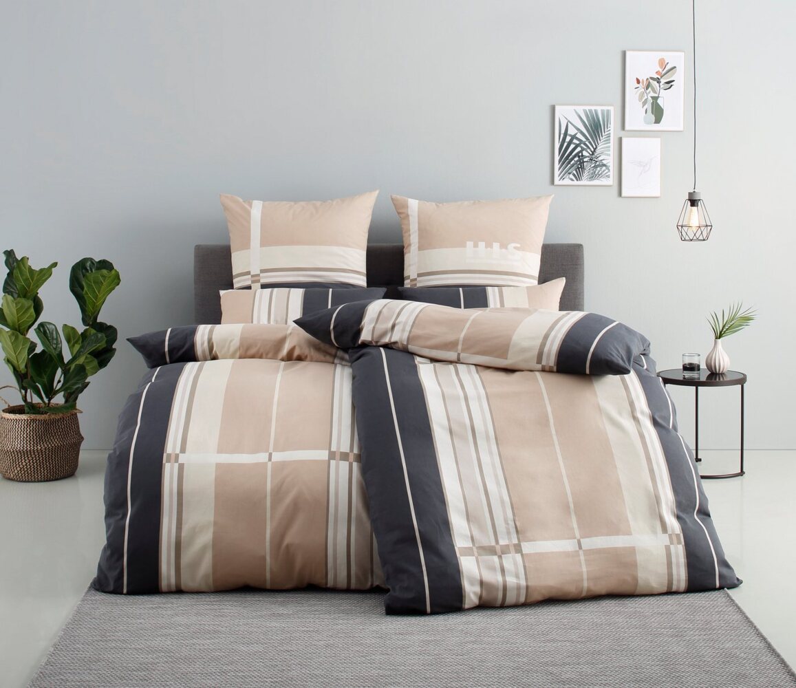 H.I.S Bettwäsche Golfi in Gr. 135x200 oder 155x220 cm, Linon, 2 teilig, Bettwäsche aus Baumwolle, sportliche Bettwäsche mit Streifen Bild 1