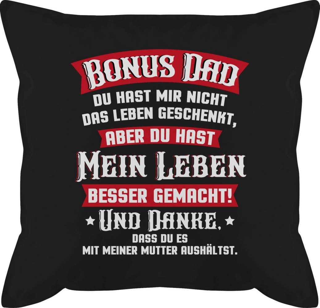 Shirtracer Dekokissen Bonus Dad - rot/weiß, Vatertagsgeschenk Kissen Bild 1