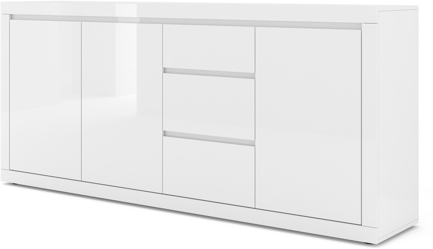 Kommode 200 cm BELLO BIANCO IV weiß matt / glänzend Bild 1