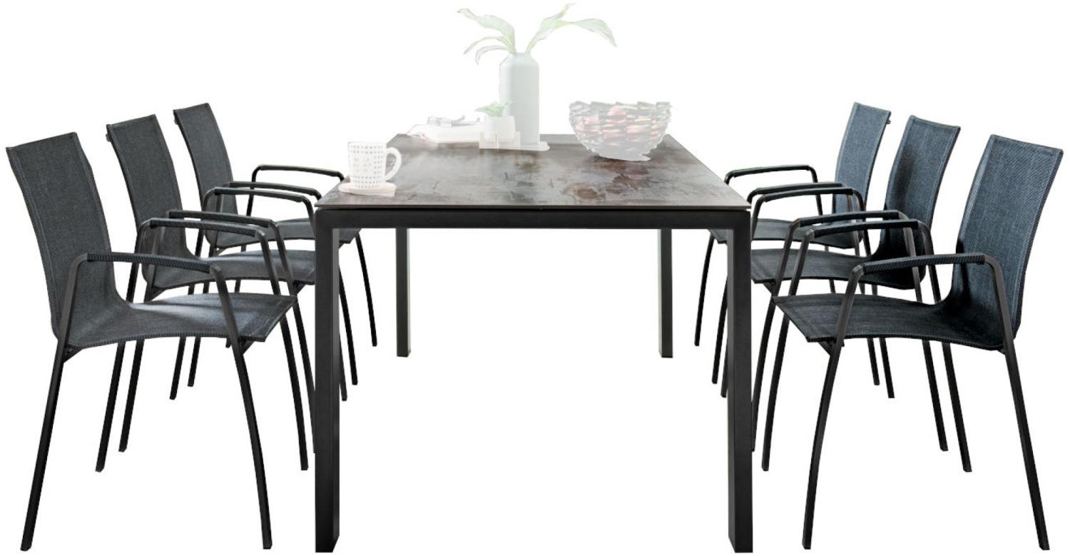 SIT Mobilia 7-tlg Sitzgruppe Olympia Oslo/Tinto Edelstahl schwarz 210/280x95 cm Bild 1