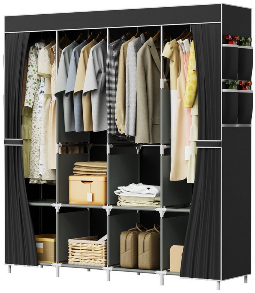 loefme Kleiderschrank Kleiderschrank Stoffschrank Stoffkleiderschrank Schlafsaal Miethaus Bild 1