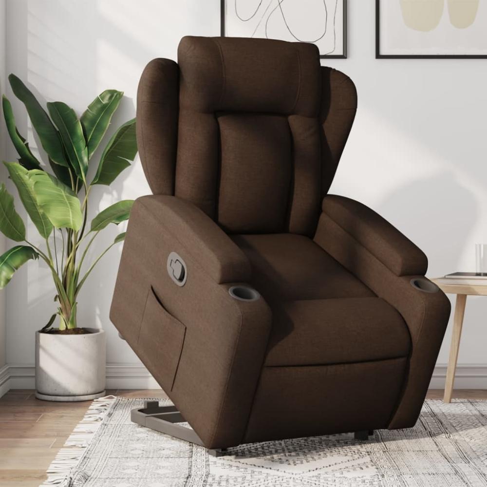 vidaXL Relaxsessel mit Aufstehhilfe Braun Stoff 3204486 Bild 1