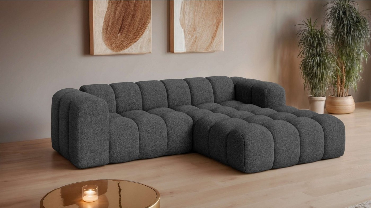 OTTO home Ecksofa KALLIE Design-Sofa mit Wellenunterfederung, Bubble-Optik, 248/186/72cm, moderne Steppung, hoher Sitzkomfort und modernes Design Bild 1
