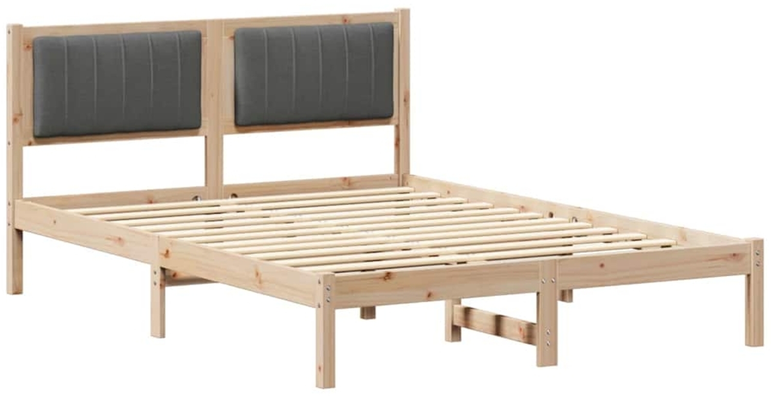 vidaXL Bettgestell mit gepolstertem Kopfteil Dunkelgrau 140 x 190 cm 878265 Bild 1