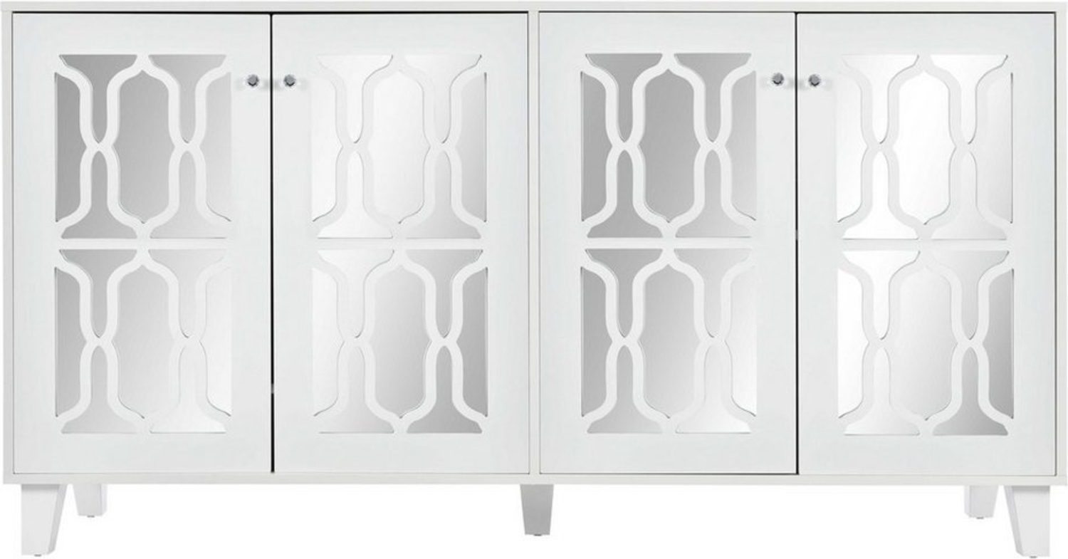 BlingBin Kommode verspiegelte Anrichte Sideboard Kommode (mit kühlen Kristallgriffen Zwei Türen für Wohn- und Esszimmer), Spiegeltür Bild 1