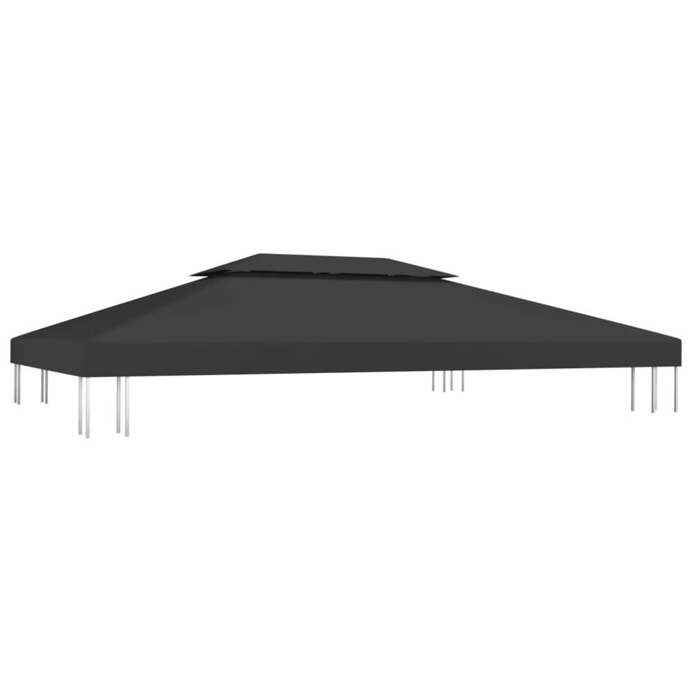 vidaXL Pavillon-Dachplane mit Kaminabzug 310 g/m² 4x3 m Schwarz 312075 Bild 1