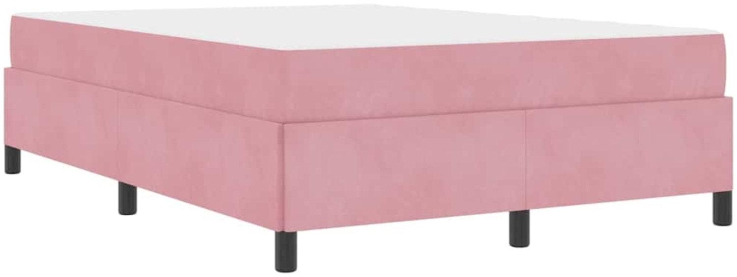 vidaXL Bettrahmen mit Matratze Rosa 140 x 190 cm Stoff 3399065 Bild 1