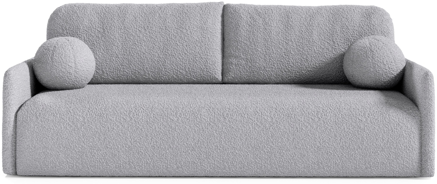 Selsey 'Glove' Sofa mit Schlaffunktion, Stauraum und Bouclé-Bezug, grau, ca. 95 x 206 x 87 cm Bild 1