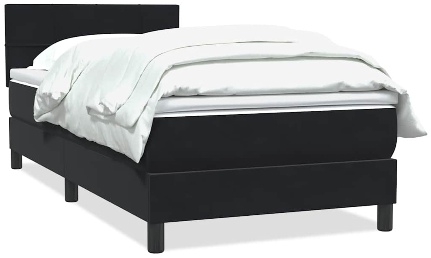 vidaXL Boxspringbett mit Matratze Schwarz 80x220 cm Samt 3316235 Bild 1