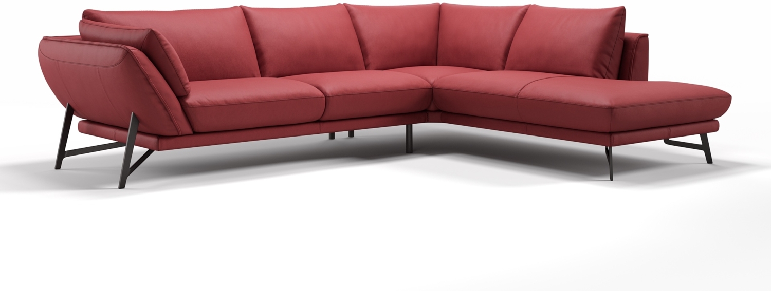Sofanella Ecksofa ESTELLA Wohnlandschaft Ledersofa Eckgarnitur in Rot Bild 1