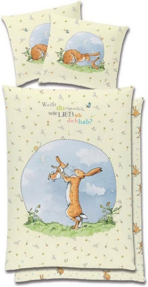 Global Labels Babybettwäsche Weißt Du wie lieb ich Dich habe 40 x 60 135 x 100 cm Bild 1
