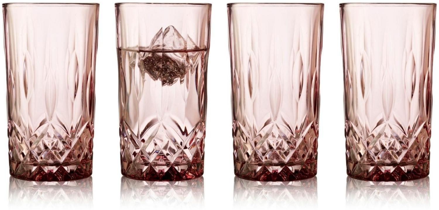 Lyngby Highball Sorrento Longdrinkglas pink 380ml Set4 Bild 1