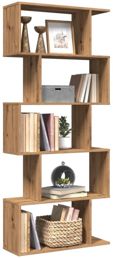 vidaXL Raumteiler-Bücherregal 5 Etagen Artisan-Eiche 70x24x161 cm 858101 Bild 1