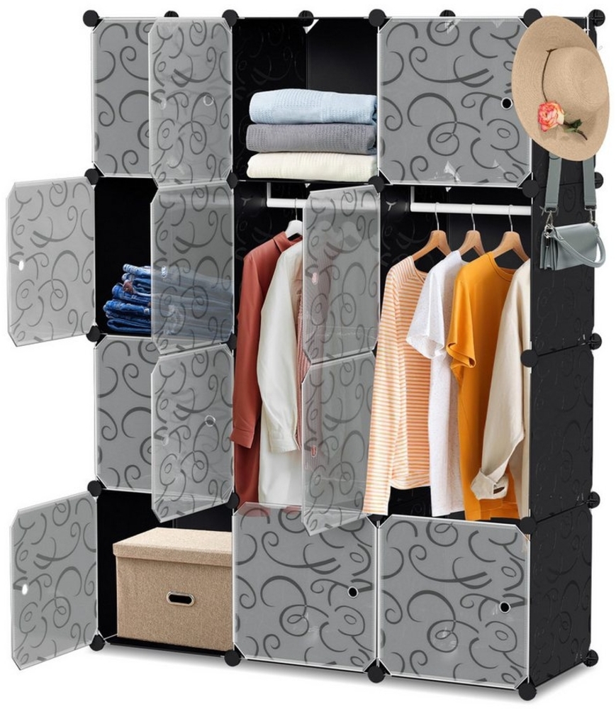 Clanmacy Kleiderschrank Kleiderschrank DIY Kombischrank, 12 Würfel Garderobe Bild 1